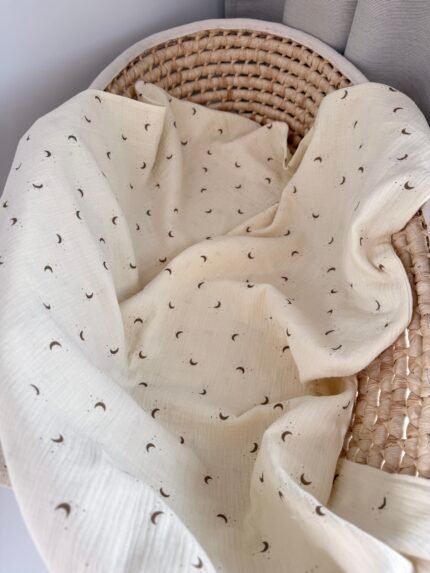 Dvigubas muslino pledas "Mėnuliukai”