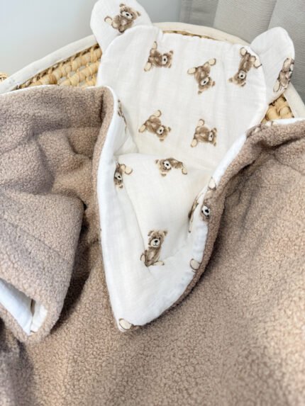 3 dalių Teddy /muslino komplektas „Meškiukai”