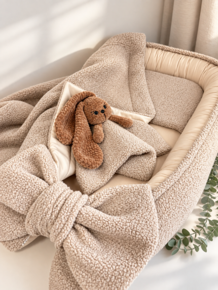 3 dalių Dovanų rinkinys Teddy gultukas, pledukas, migdukas "Kiškiukas"